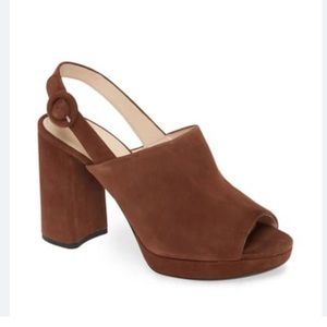 Prada Slingback Platform Mule Heels 38.5